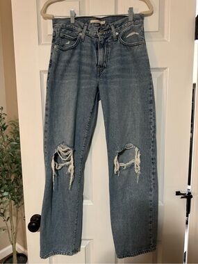 Levi's Light Blue Wide Leg Distressed Jeans - 94 Baggy